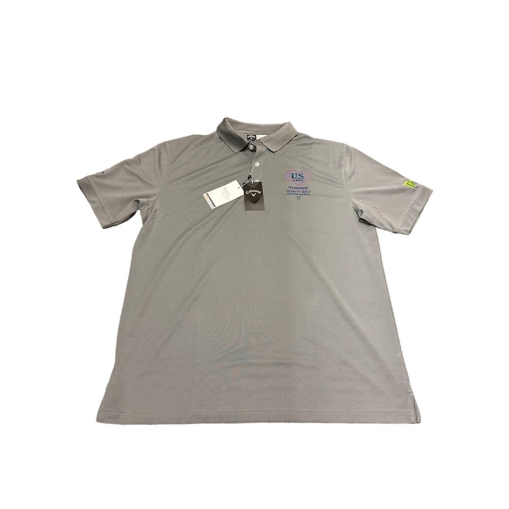 Callaway Opt Dri Grey Polo shirt Mens Size Large Activewear Custom Logo NWT